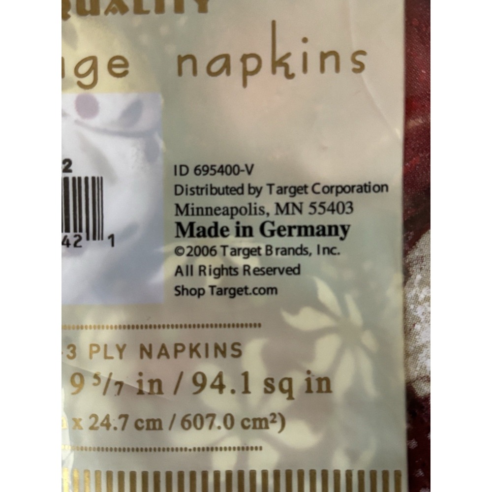 NEW 20 Premium Quality Beverage Paper Napkins Christmas Ornaments Made Germany - Picture 6 of 9